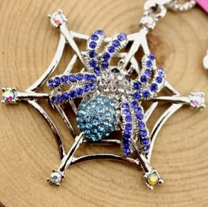 🎃 Rhinestone Spider & Web Necklace 🎃